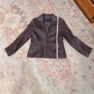 Kenneth Cole Dark Brown Leather Jacket for Women